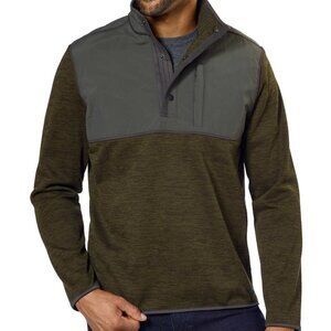 G.H. Bass & Co Sweatshirt Mens 2XL XXL Green Gray Outdoor Workwear 1/4 Snap EUC